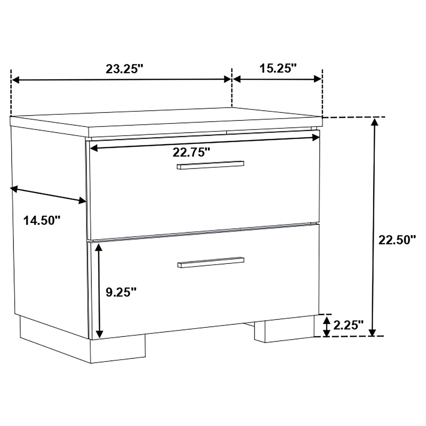 Felicity Twin Panel Bed with LED Lighting Glossy White