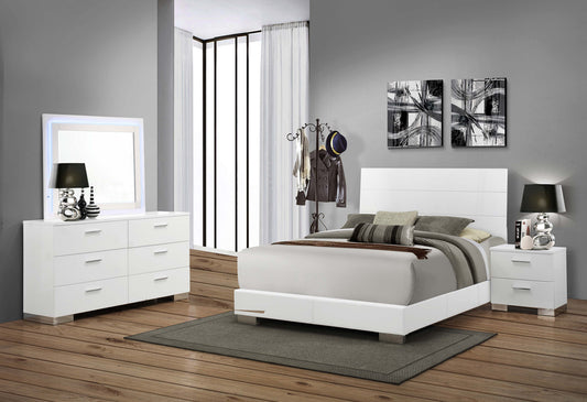 Felicity Wood Eastern King Panel Bed White High Gloss