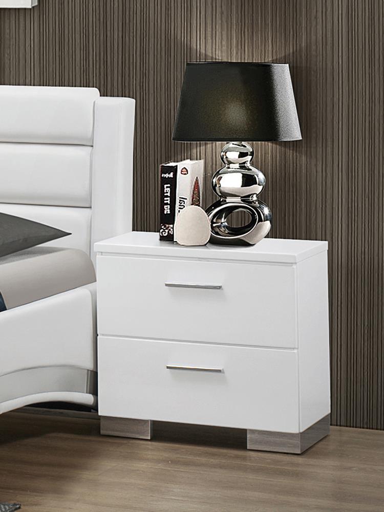 Felicity Contemporary Two-Drawer Nightstand - ATL FURNITURE