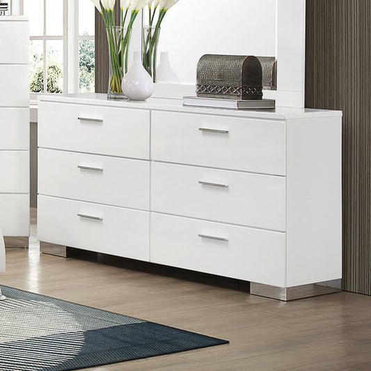 Felicity Contemporary Six-Drawer Dresser - ATL FURNITURE