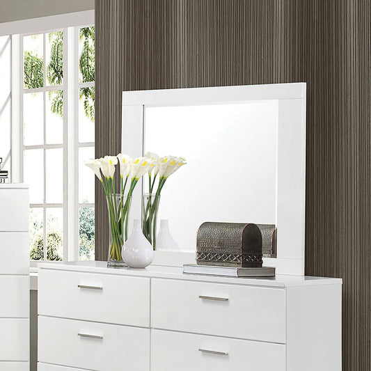 Felicity Glossy White Dresser Mirror - ATL FURNITURE