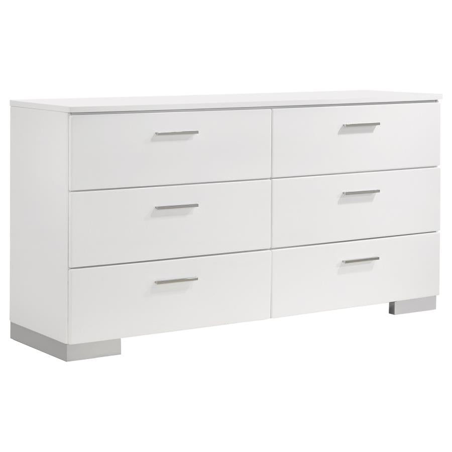 Felicity 4-Piece Eastern King Platform Bedroom Set White