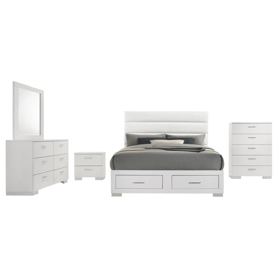 Felicity 5-Piece Eastern King Platform Bedroom Set White