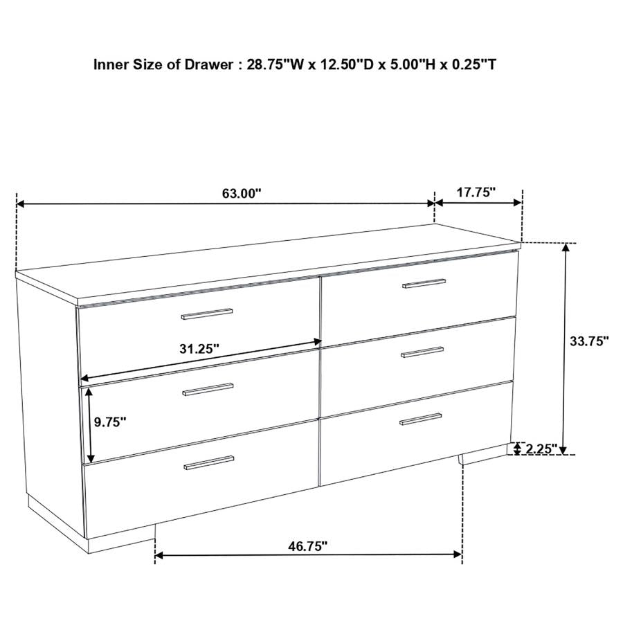 Felicity 4-Piece Queen Platform Bedroom Set White
