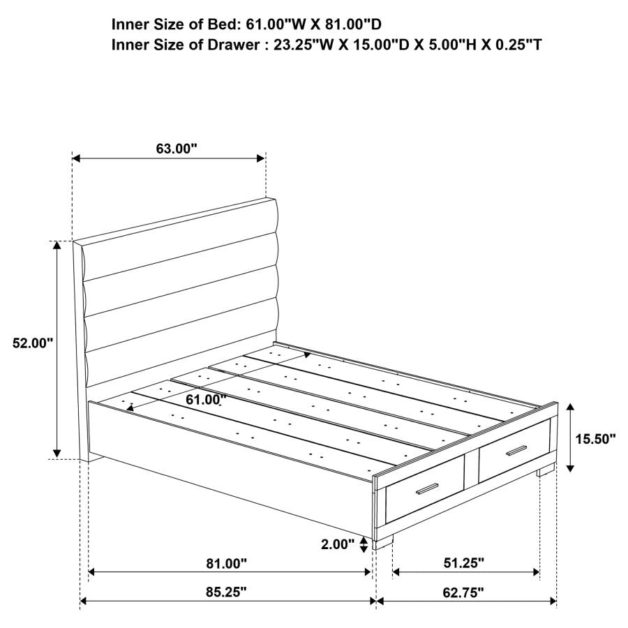 Felicity 5-Piece Queen Platform Bedroom Set White