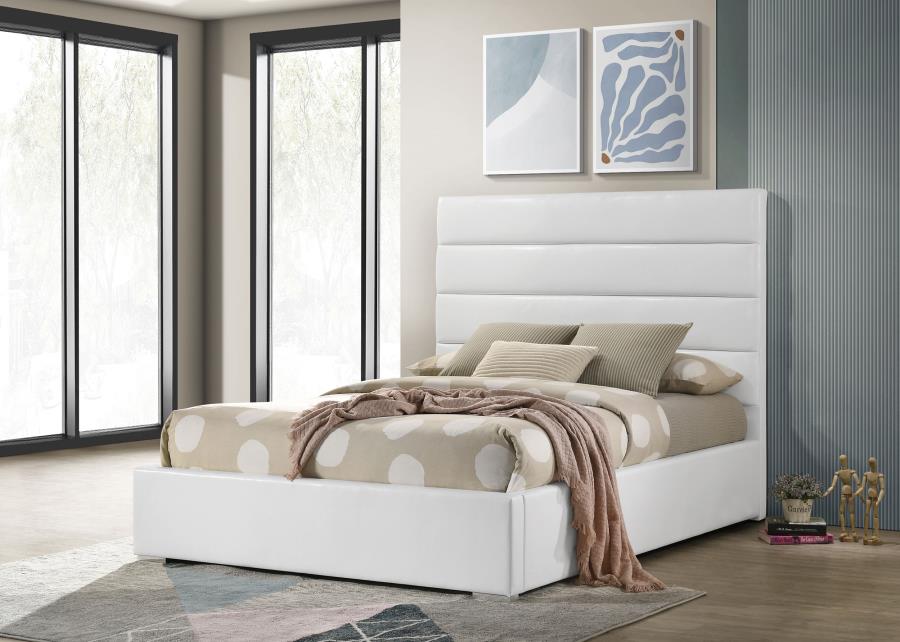 Felicity 53-Inch Upholstered Full Platform Bed White