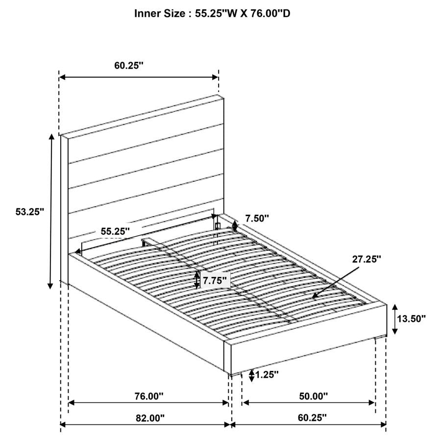 Felicity 53-Inch Upholstered Full Platform Bed White