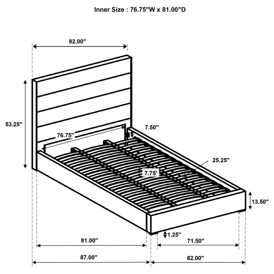 Felicity 53-Inch Upholstered Eastern King Platform Bed White