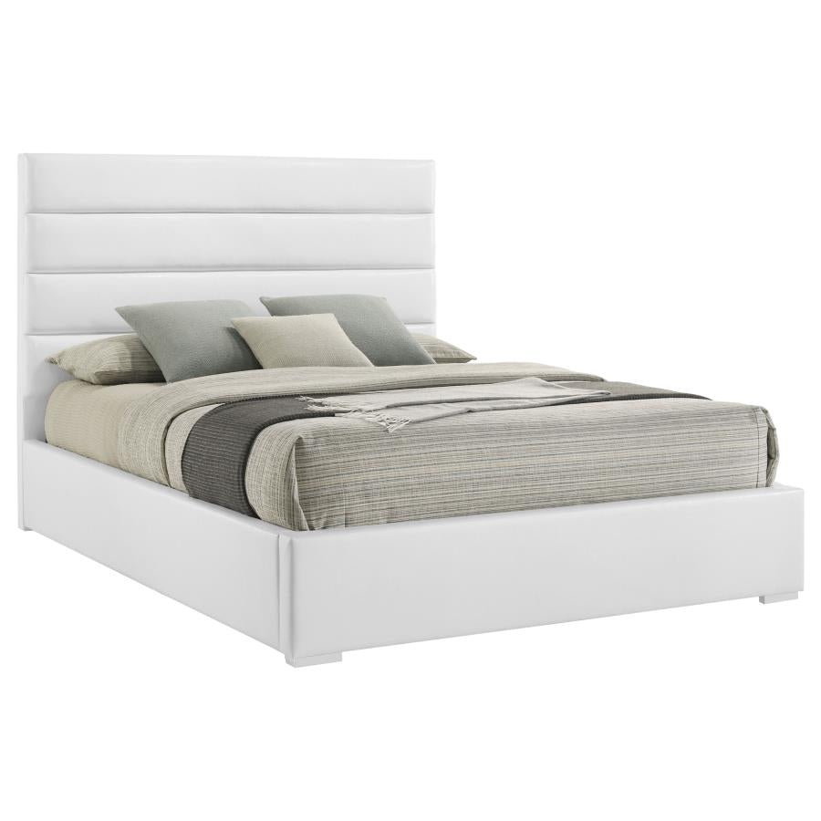 Felicity 53-Inch Upholstered Queen Platform Bed White