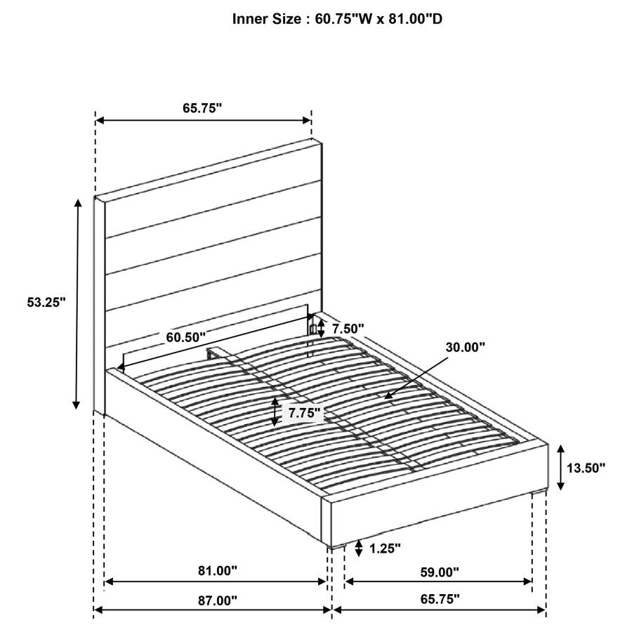 Felicity 53-Inch Upholstered Queen Platform Bed White
