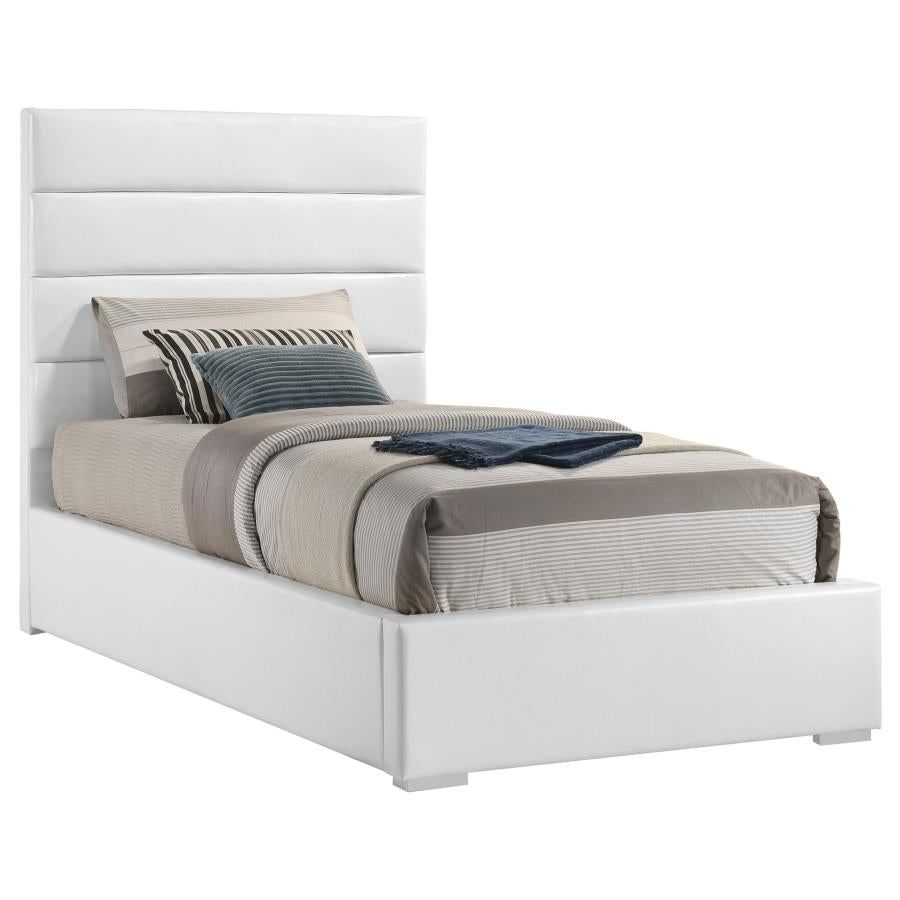 Felicity 53-Inch Upholstered Twin Platform Bed White