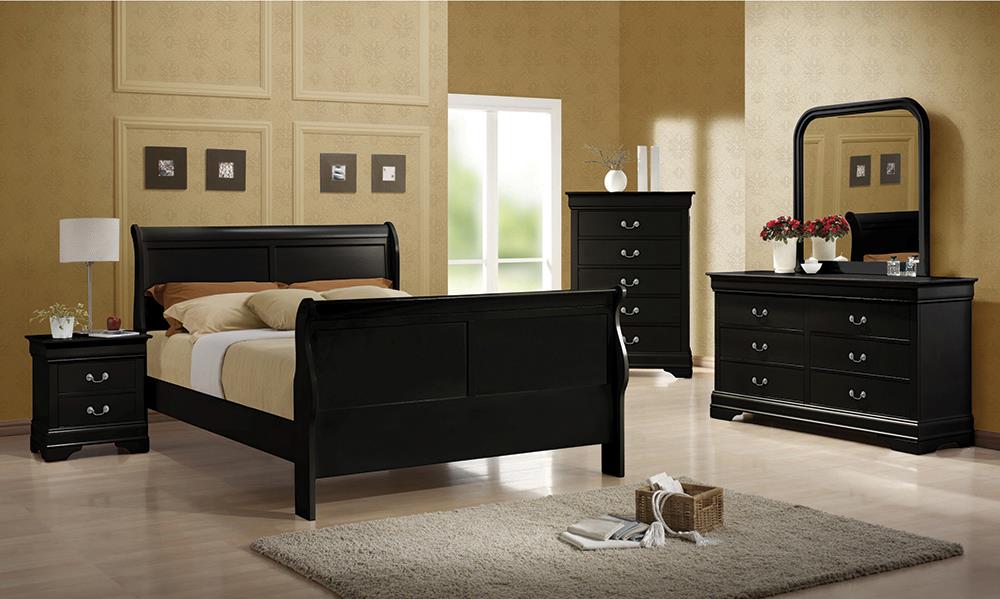 Louis Philippe Traditional Black Full Four-Piece Set - ATL FURNITURE