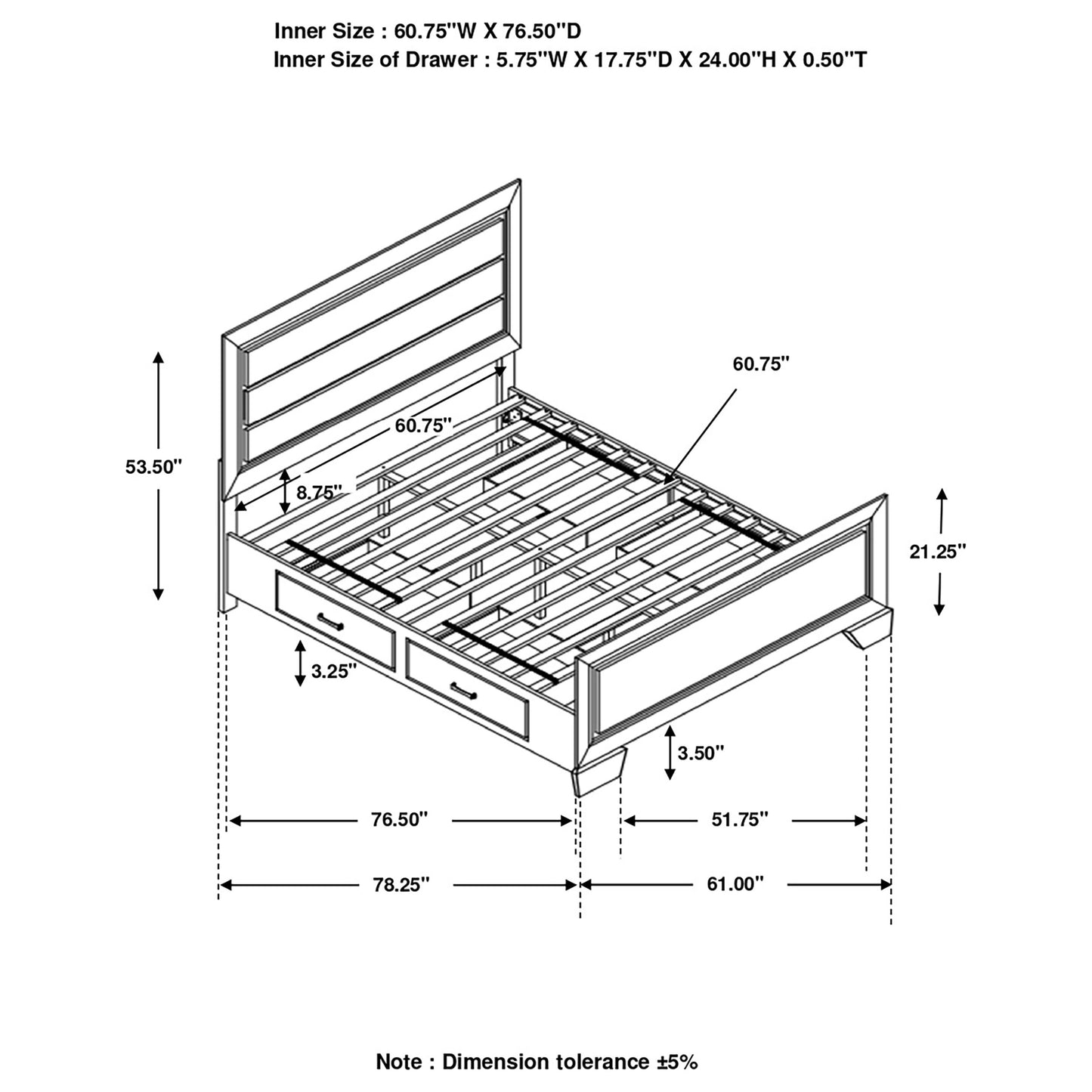 Kauffman Wood Queen Storage Panel Bed Washed Taupe