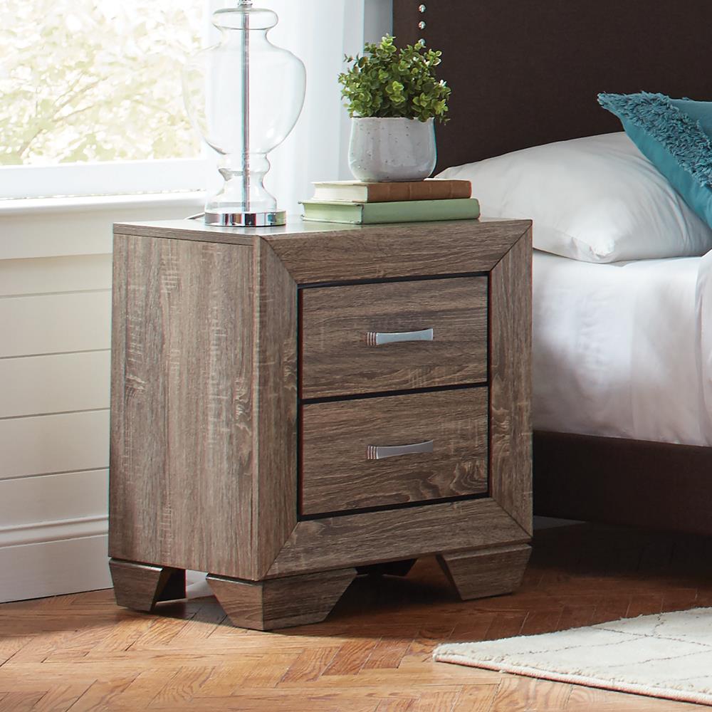 Kauffman Transitional Two-Drawer Nightstand - ATL FURNITURE