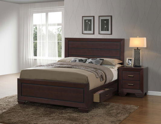 Kauffman Wood Queen Storage Panel Bed Dark Cocoa
