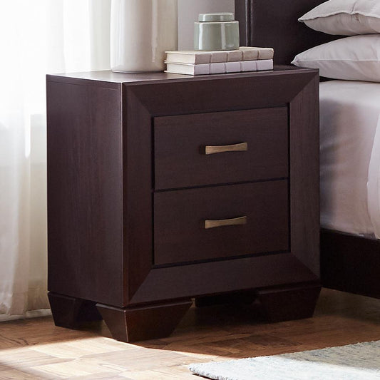 Fenbrook Dark Cocoa Two-Drawer Nightstand - ATL FURNITURE