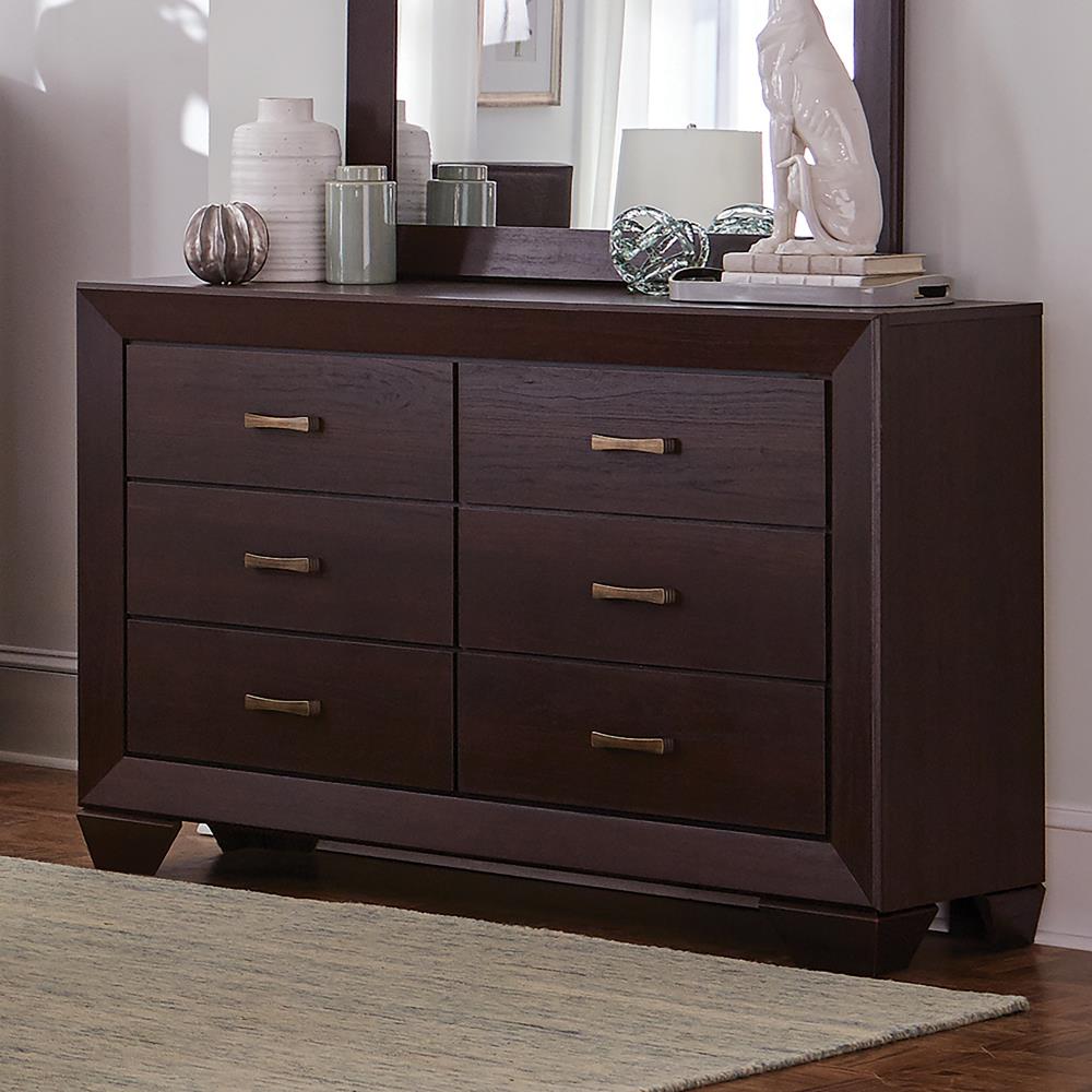 Fenbrook Dark Cocoa Six-Drawer Dresser - ATL FURNITURE