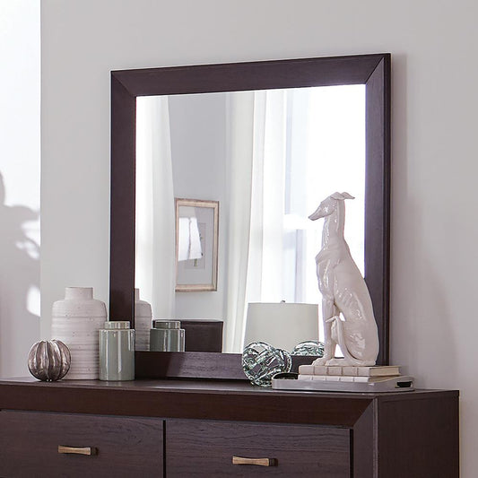 Fenbrook Dark Cocoa Rectangular Dresser Mirror - ATL FURNITURE