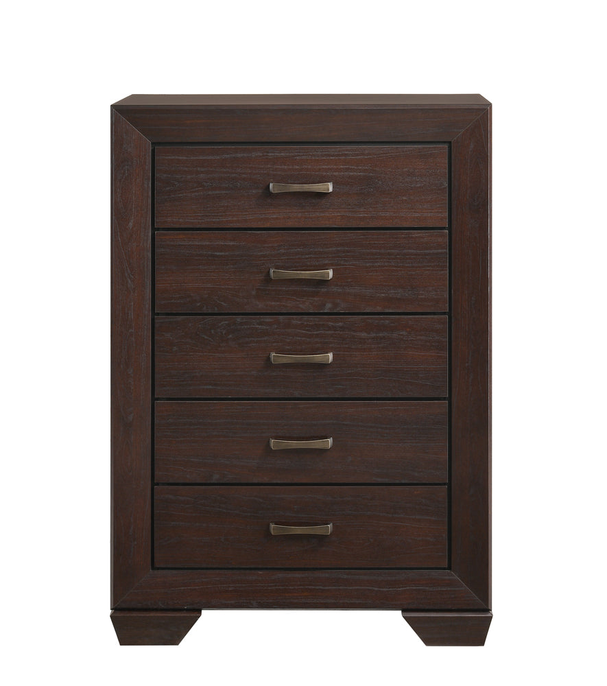 Kauffman 5-drawer Bedroom Chest Dark Cocoa