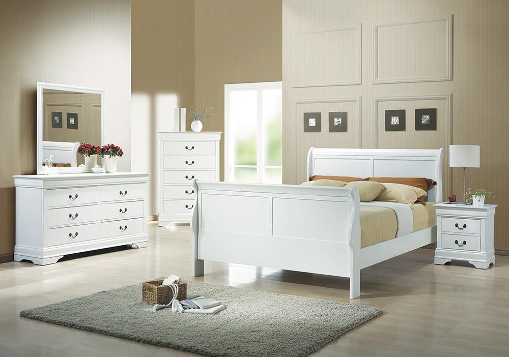 Louis Philippe Traditional White Full Four-Piece Set - ATL FURNITURE