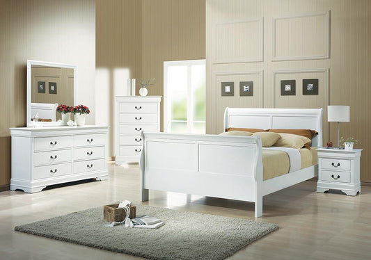 Louis Philippe Traditional White Full Five-Piece Set - ATL FURNITURE