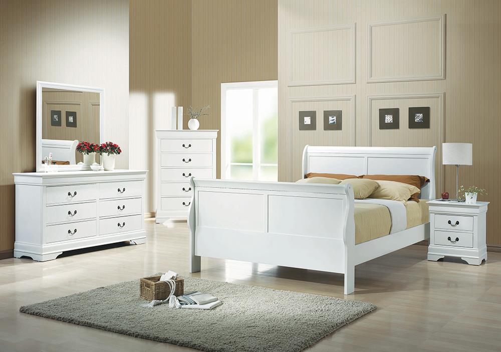 Louis Philippe Traditional Youth White Full Bed - ATL FURNITURE