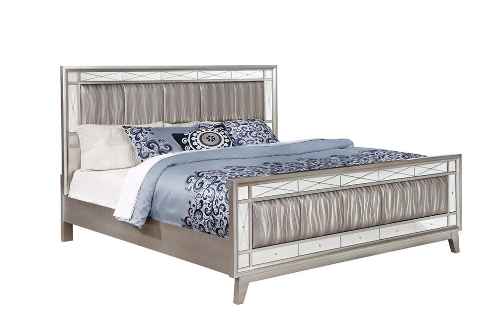 Leighton Contemporary Metallic Full Bed - ATL FURNITURE