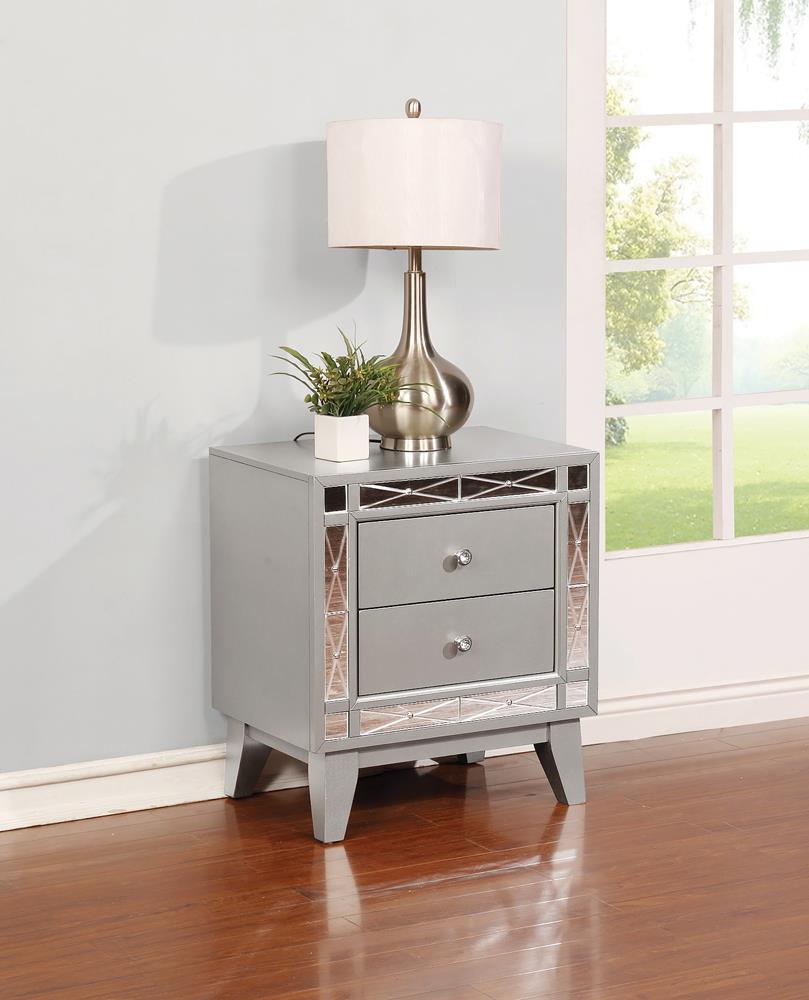 Leighton Contemporary Two-Drawer Nightstand - ATL FURNITURE