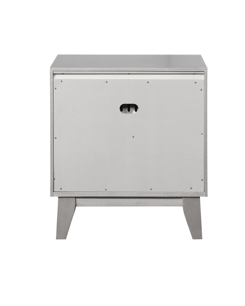 Leighton 2-drawer Nightstand Metallic Mercury