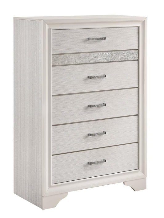 Miranda Modern Five-Drawer Chest With Hidden Jewelry Tray - ATL FURNITURE