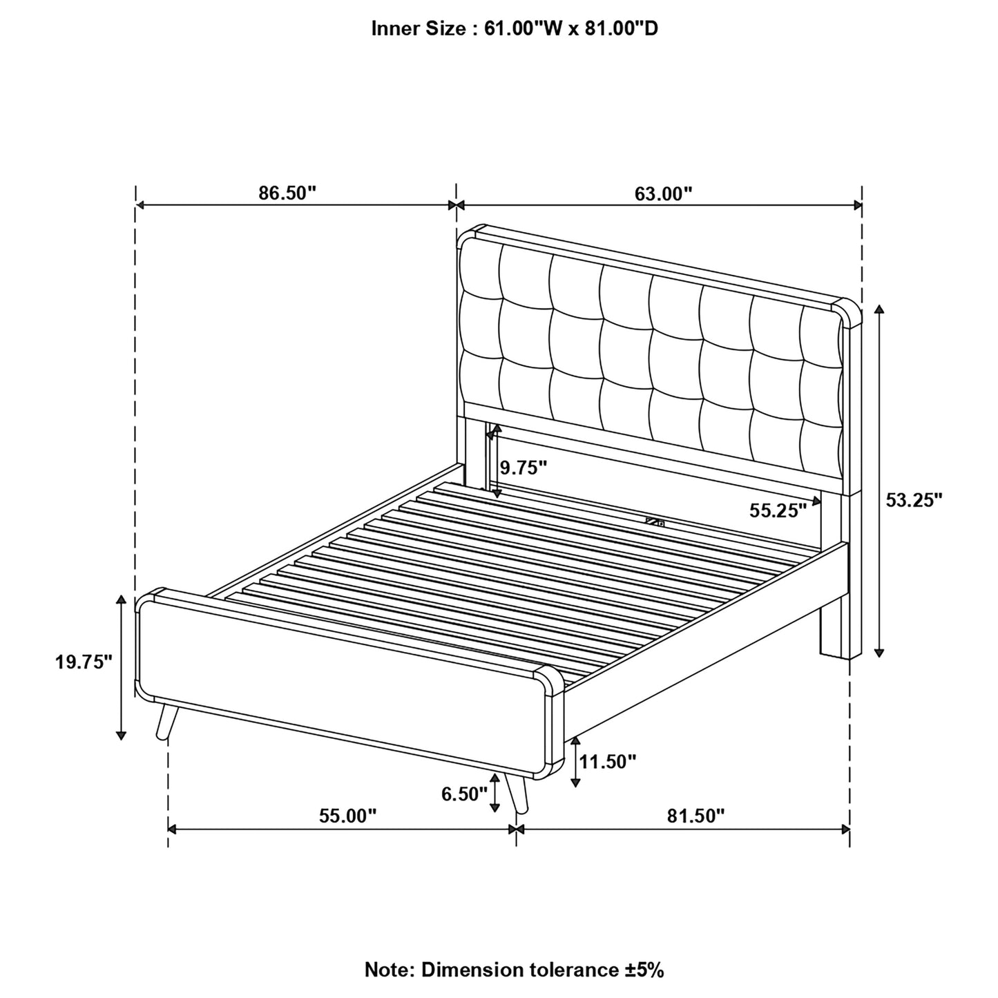 Robyn Wood Queen Panel Bed Dark Walnut