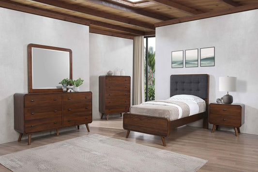 Robyn 5-Piece Twin Bedroom Set Dark Walnut