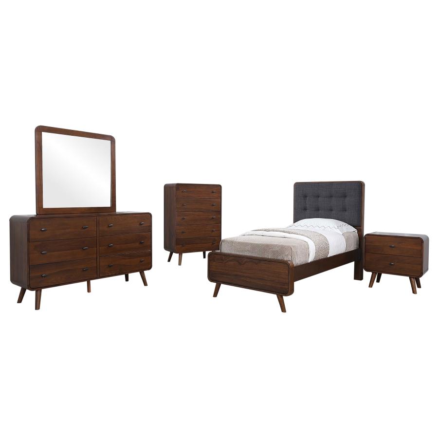 Robyn 5-Piece Twin Bedroom Set Dark Walnut