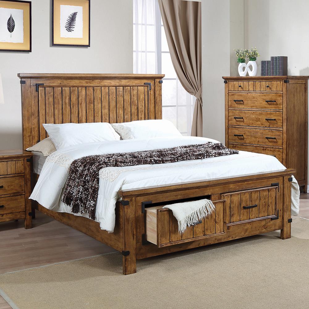 Brenner Rustic Honey Full Storage Bed - ATL FURNITURE