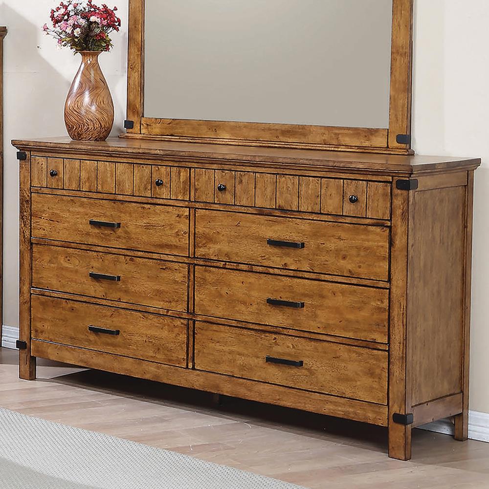 Brenner Rustic Honey Eight-Drawer Dresser - ATL FURNITURE