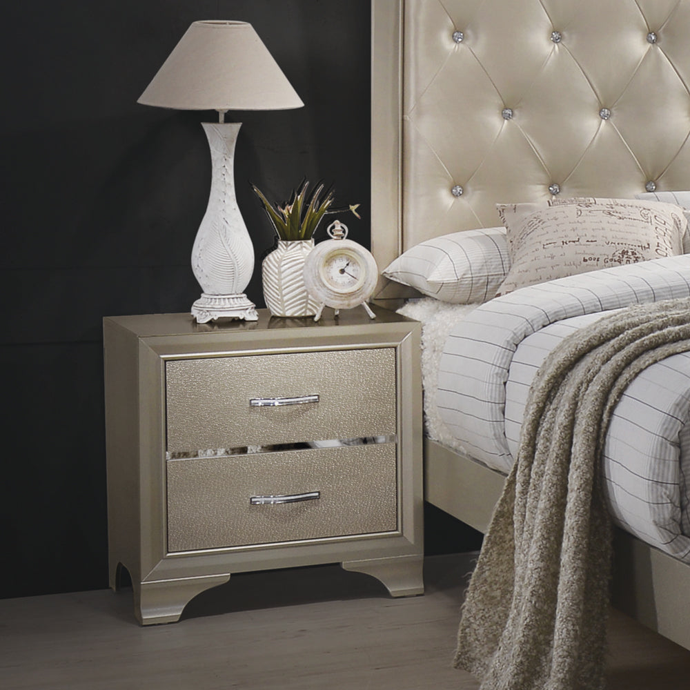 Beaumont 2-drawer Nightstand Champagne