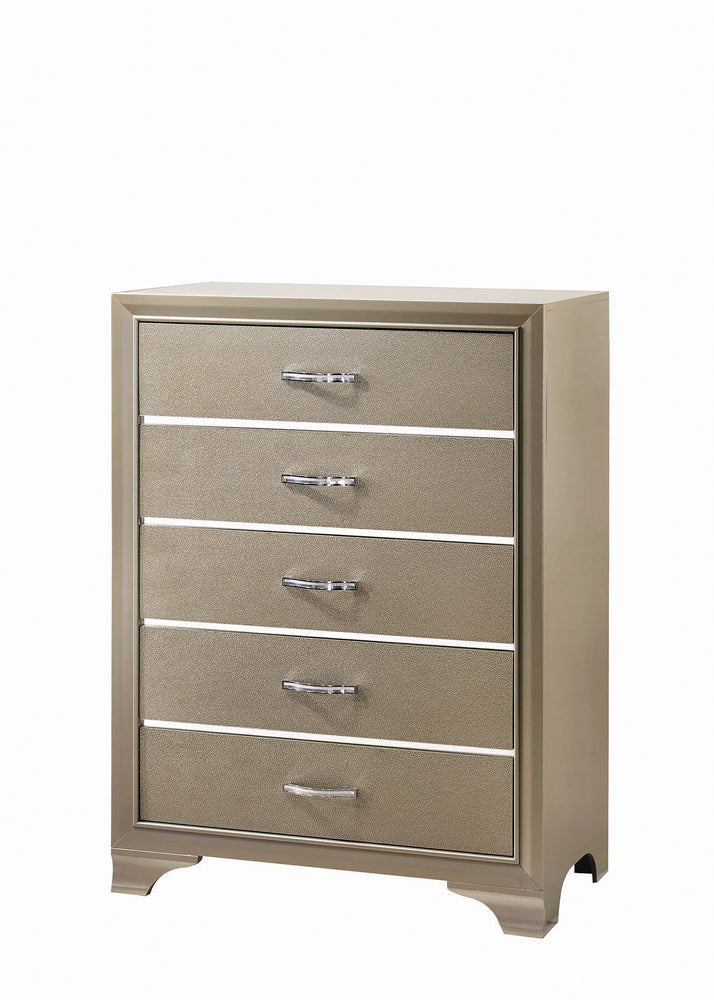 Beaumont 5-drawer Bedroom Chest Champagne