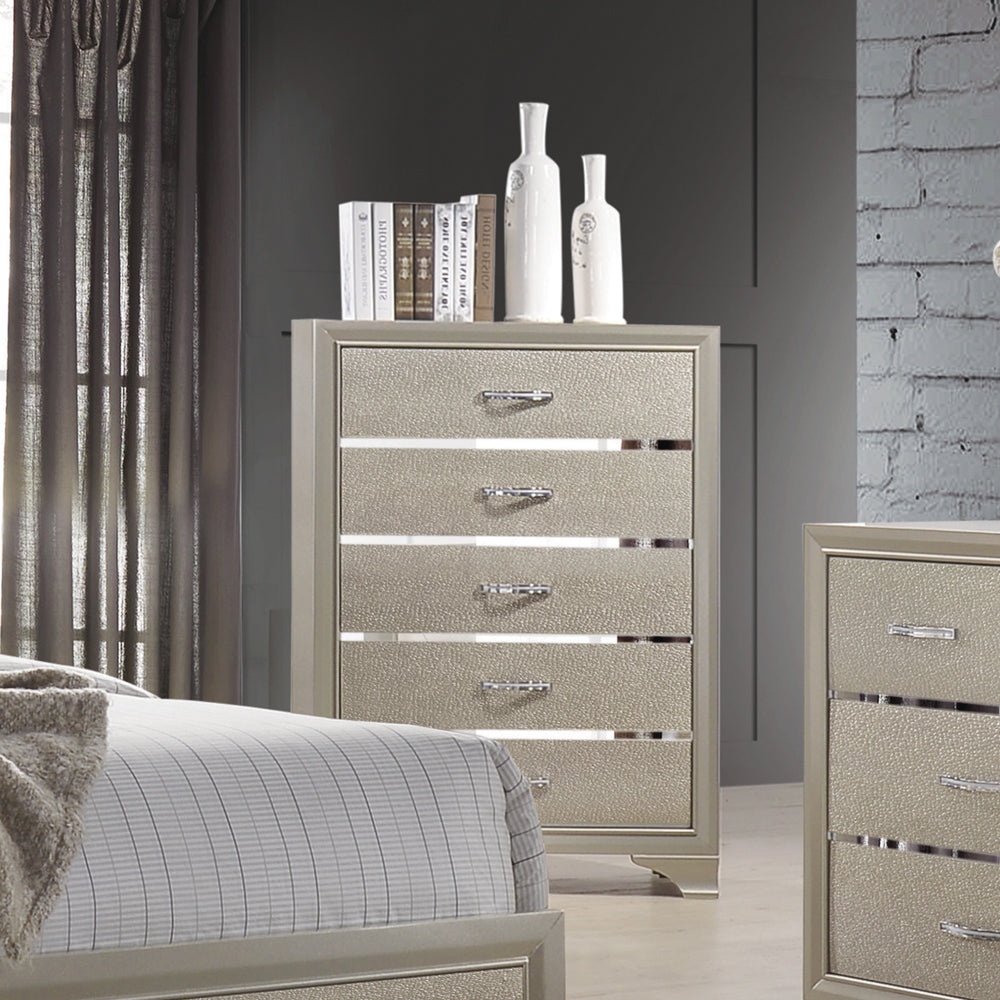 Beaumont 5-drawer Bedroom Chest Champagne