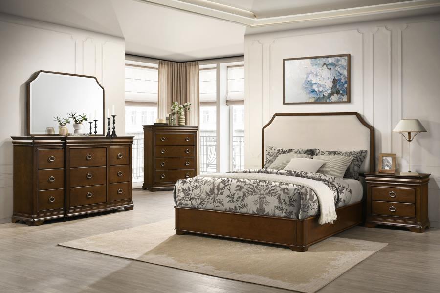 Garland 58-Inch Queen Panel Bed Cream And Brown Cherry