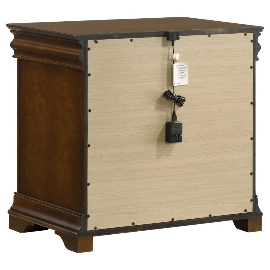 Garland 3-Drawer Nightstand Bedside Table Brown Cherry