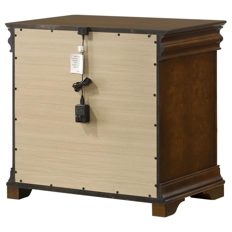 Garland 3-Drawer Nightstand Bedside Table Brown Cherry