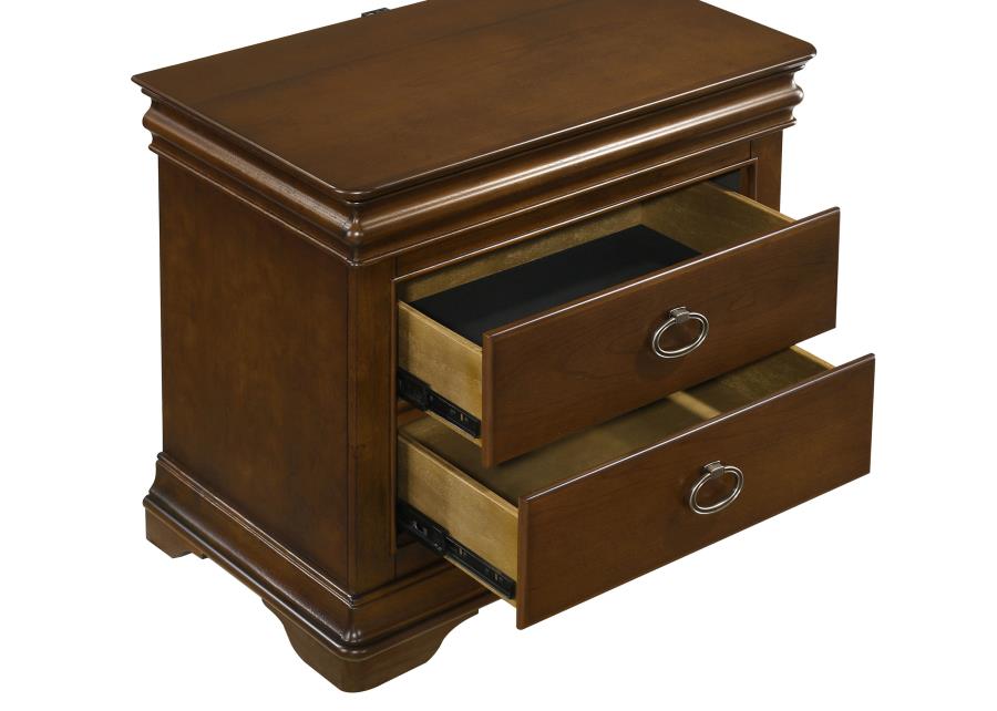 Garland 3-Drawer Nightstand Bedside Table Brown Cherry