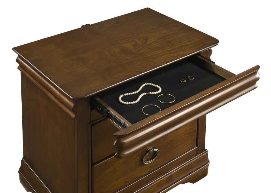 Garland 3-Drawer Nightstand Bedside Table Brown Cherry