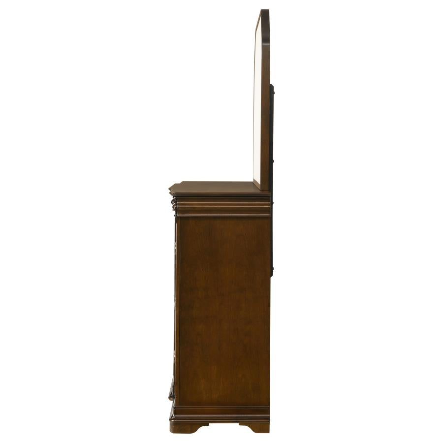 Garland 11-Drawer Bedroom Dresser With Mirror Brown Cherry