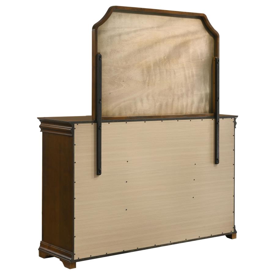 Garland 11-Drawer Bedroom Dresser With Mirror Brown Cherry