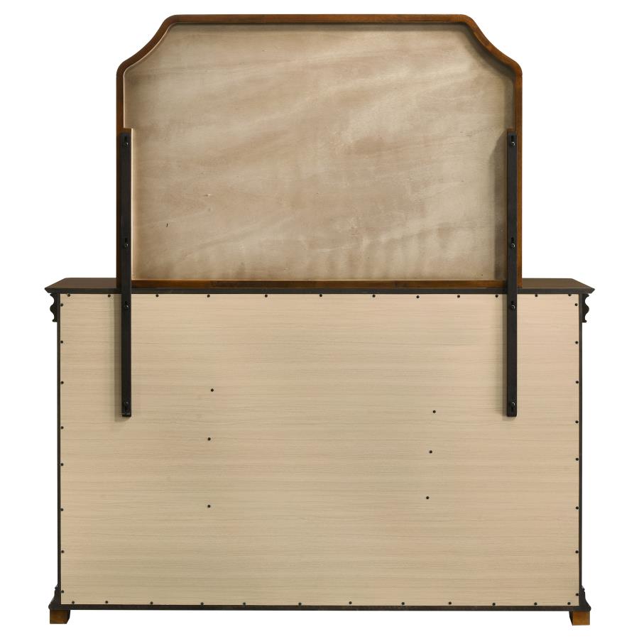 Garland 11-Drawer Bedroom Dresser With Mirror Brown Cherry