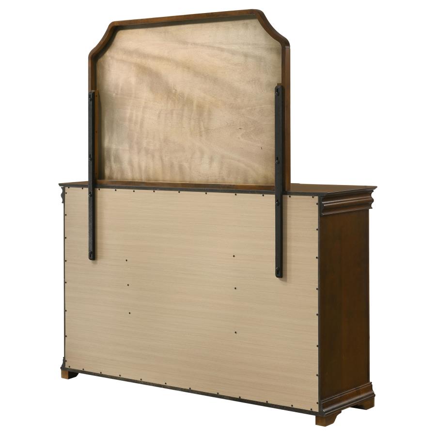 Garland 11-Drawer Bedroom Dresser With Mirror Brown Cherry