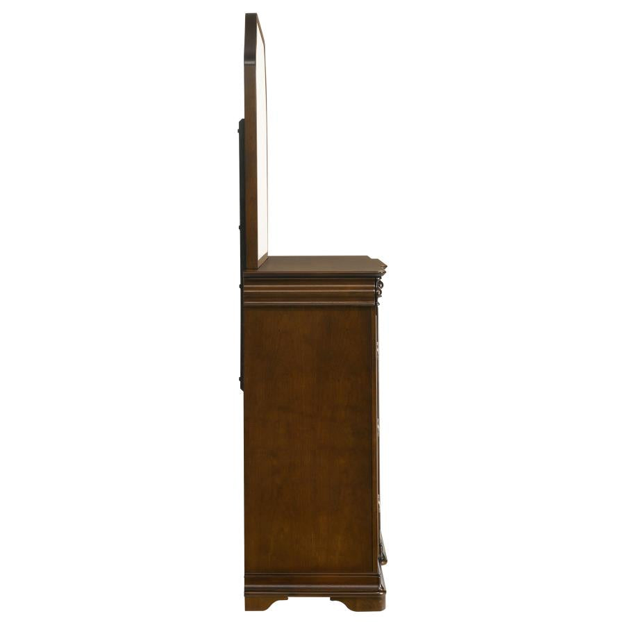 Garland 11-Drawer Bedroom Dresser With Mirror Brown Cherry