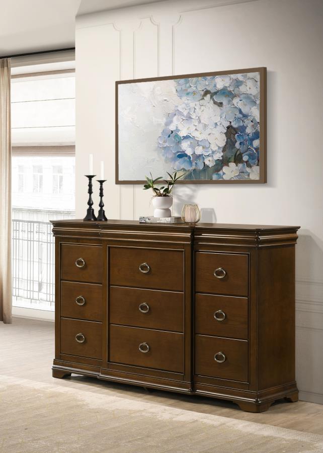 Garland 11-Drawer Bedroom Dresser Cabinet Brown Cherry