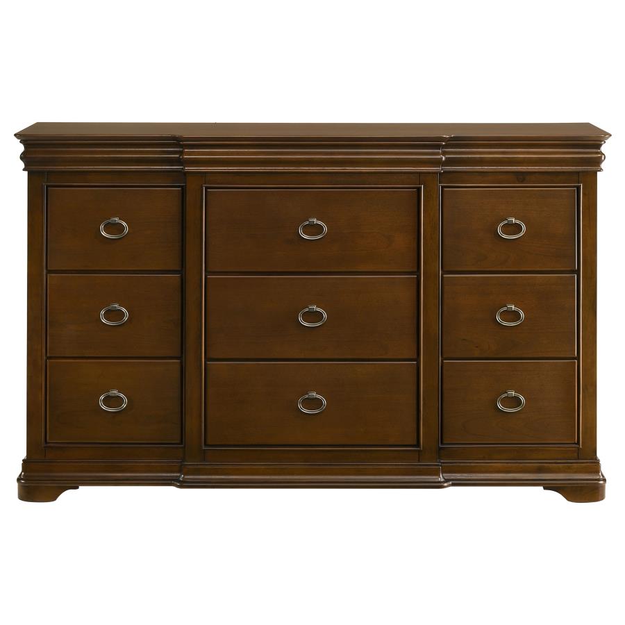 Garland 11-Drawer Bedroom Dresser Cabinet Brown Cherry